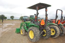 JD 3025 4WD CANOPY W/ LDR AND BUCKET 2037HRS. WE DO NOT GAURANTEE HOURS