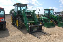 JD 6100D 4WD C/A W/ LDR AND HAY FORKS 1359HRS. WE DO NOT GAURANTEE HOURS