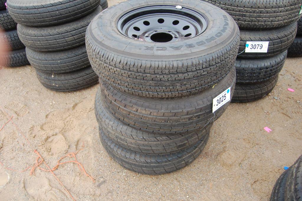 225/75R15 TIRES AND WHEELS 4 COUNT