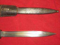 Mauser 15" bayonet, marked Jos.Corts with sheath & belt loop, tag#6201