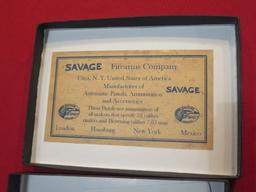 Savage Auto model 1917 32acp semi auto pistol, extra mag, reproduction box