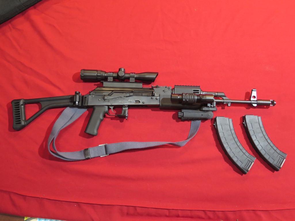 IO Inc AK47 7.62x39cal semi auto, folding but/t stock, mag, release, foregr
