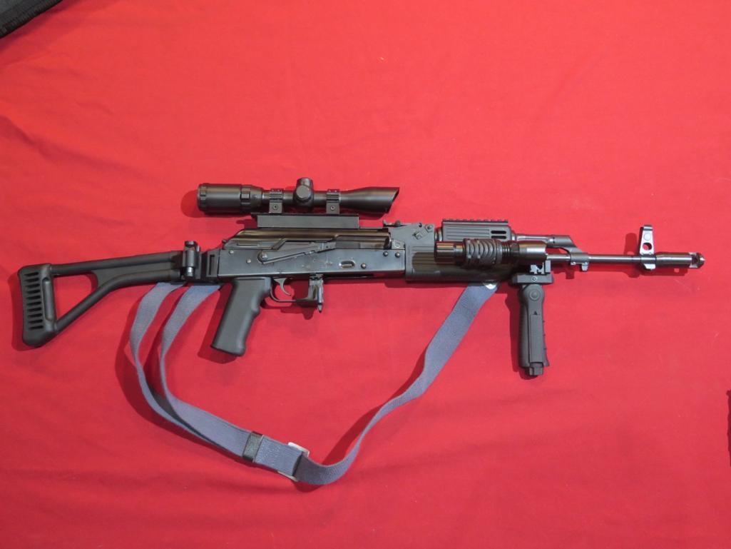 IO Inc AK47 7.62x39cal semi auto, folding but/t stock, mag, release, foregr