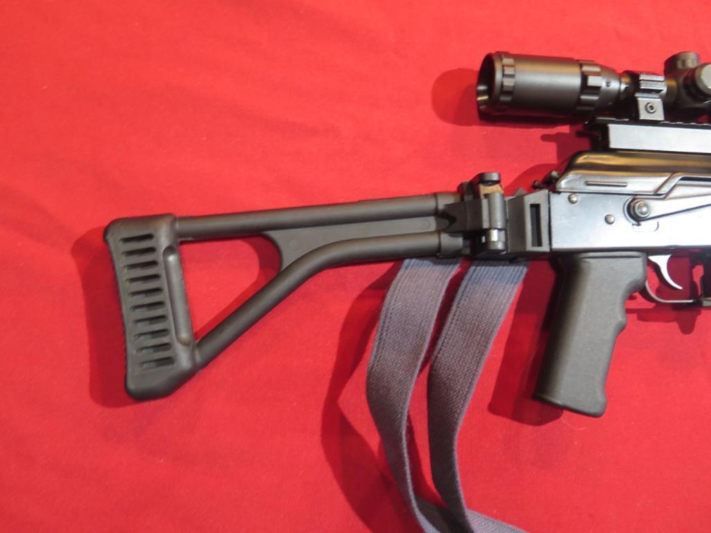 IO Inc AK47 7.62x39cal semi auto, folding but/t stock, mag, release, foregr