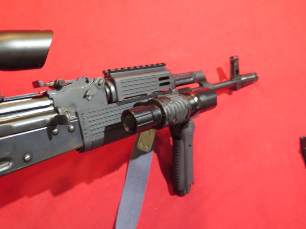 IO Inc AK47 7.62x39cal semi auto, folding but/t stock, mag, release, foregr