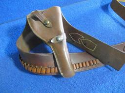 Red Head and other leather holster with belt, tag#6543