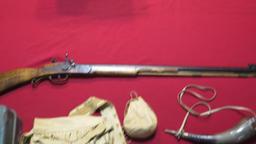 Custom 45cal black powder with Pennsylvania half stock, exposed hammers, pe