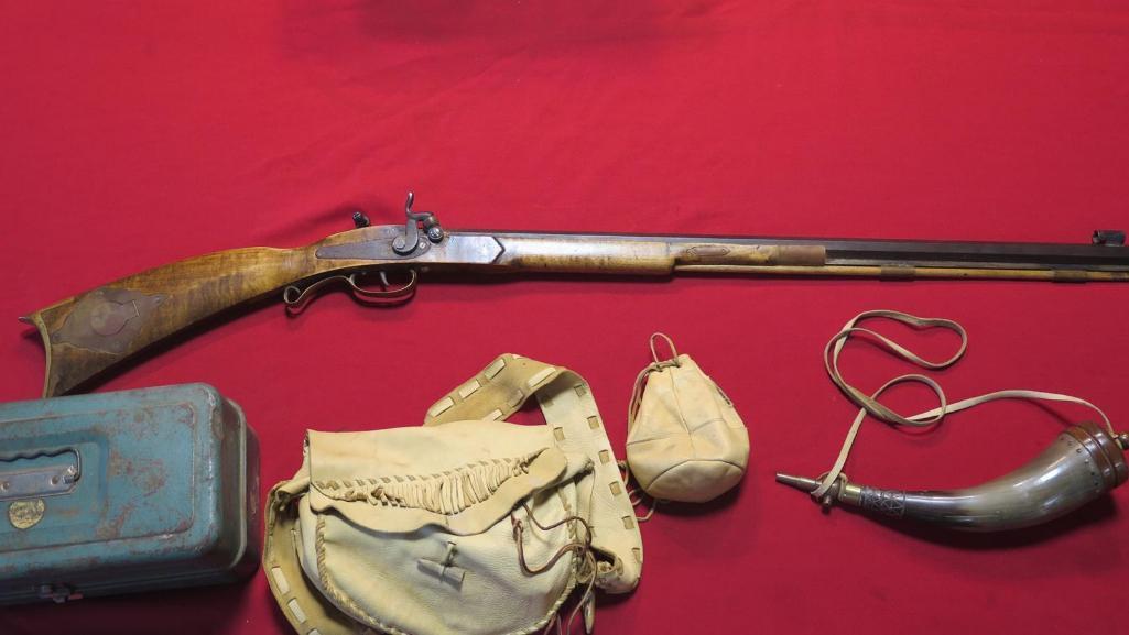 Custom 45cal black powder with Pennsylvania half stock, exposed hammers, pe