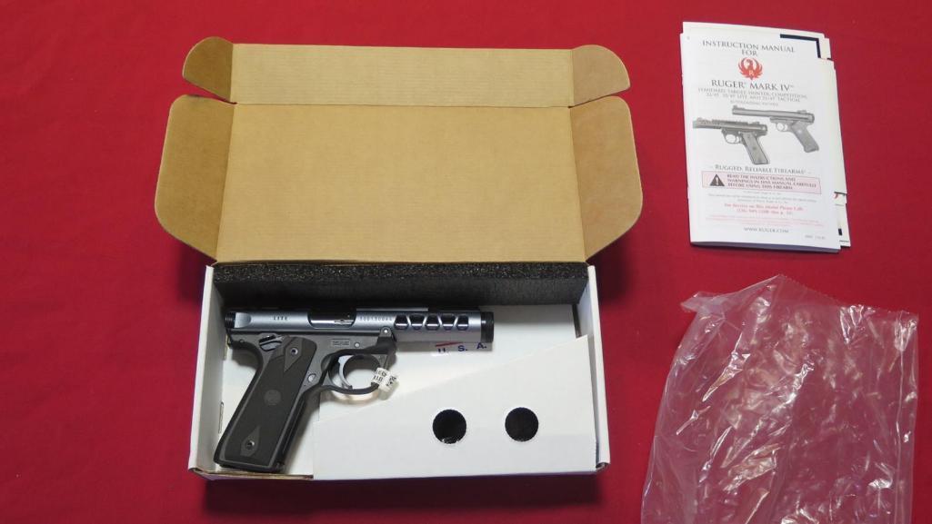 Ruger Mark IV .22LR semi auto pistol, New, tag#7366