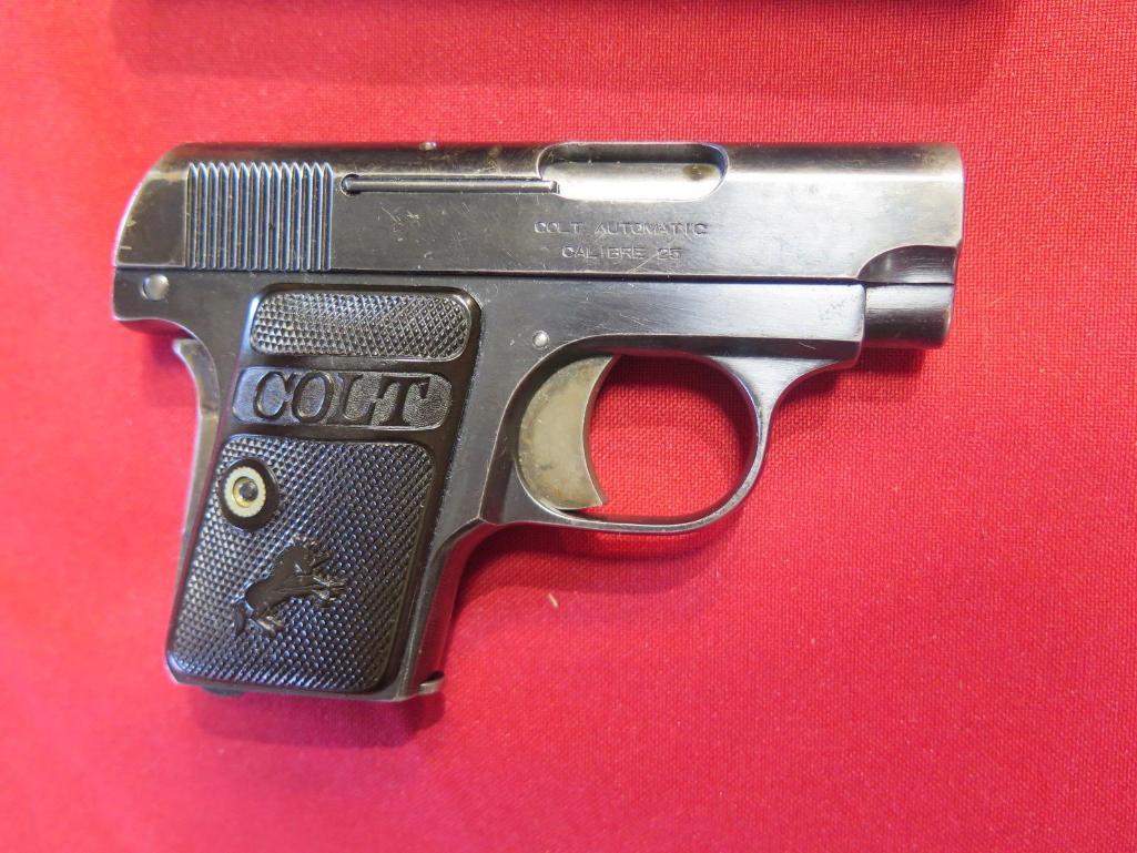 Colt 1908 .25 semi auto pistol, 1915, 2 tone mag, with box, tag#7499