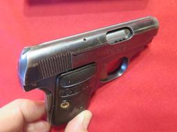 Colt 1908 .25 semi auto pistol, 1915, 2 tone mag, with box, tag#7499