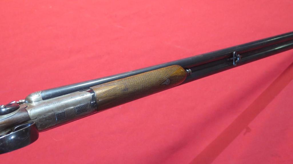 Belgium SXS 16"ga SxS Hammers, SXS break 16ga shotgun , tag#7890
