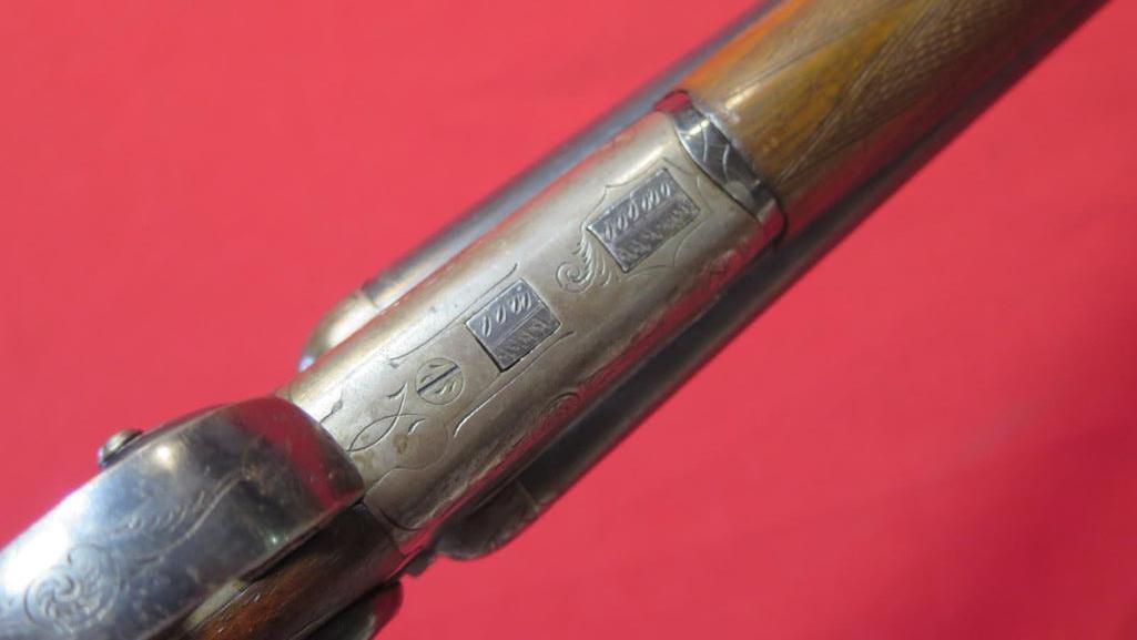 Belgium SXS 16"ga SxS Hammers, SXS break 16ga shotgun , tag#7890