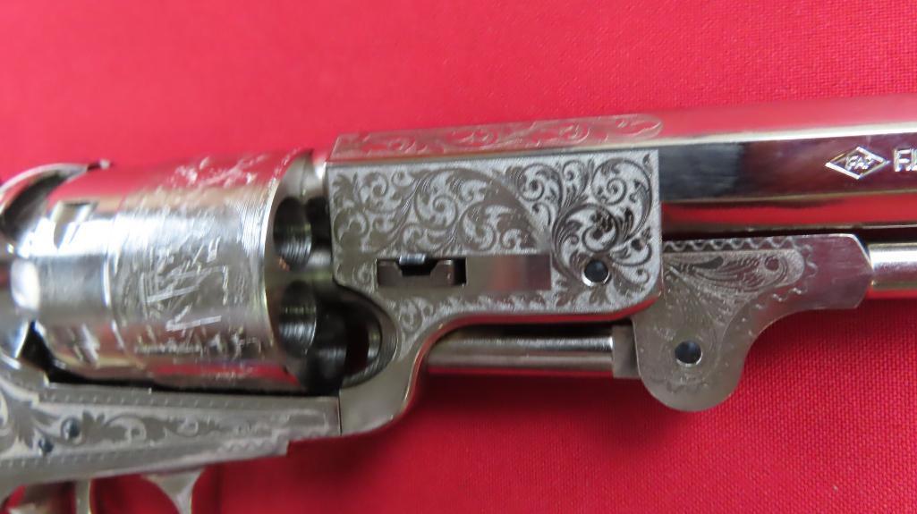 Fllipietta 44cal black powder revolver, engraved w/holster, tag#7324