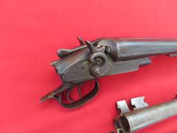 Misc antique double barrels & stock~1351