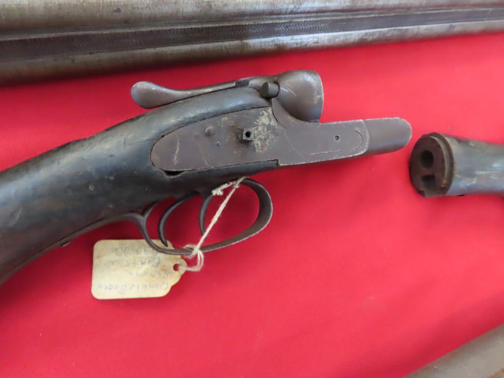 Misc antique double barrels & stock~1351