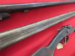 Misc antique double barrels & stock~1351