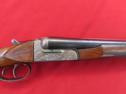 EL Faisan Elgobar Cespana 12ga side by side, silver engraved receiver, wall