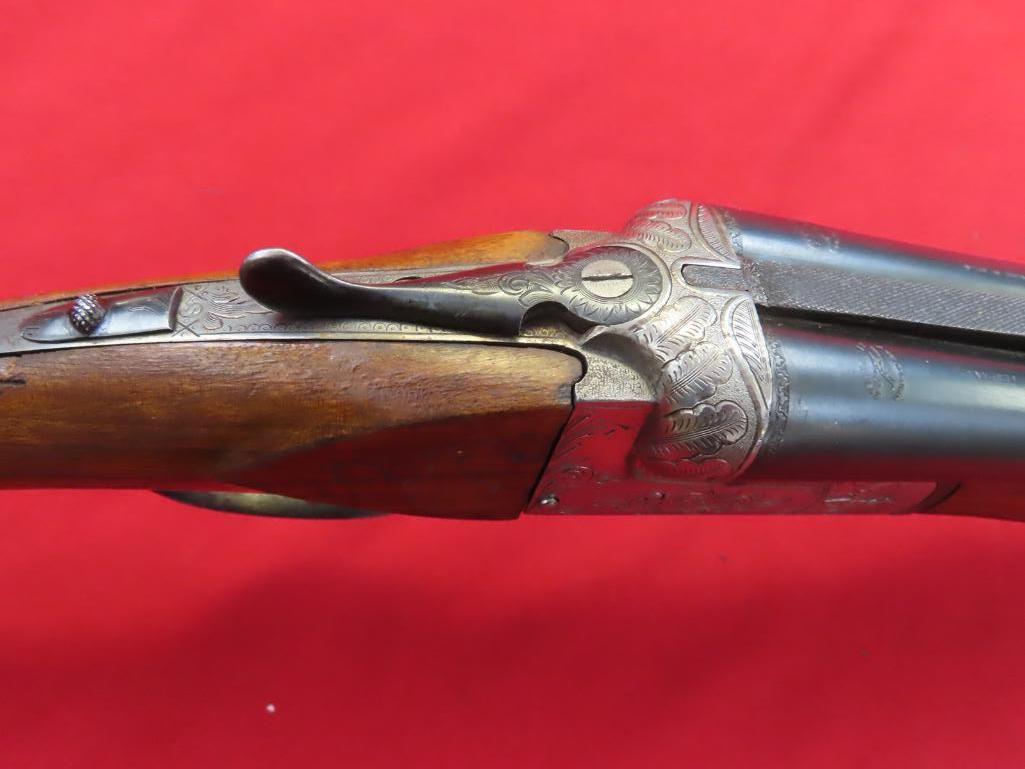 EL Faisan Elgobar Cespana 12ga side by side, silver engraved receiver, wall