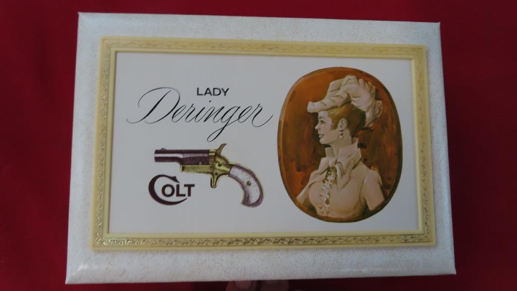 Colt Lady Set .22 derringer with box,one grip has chip in handle~6939