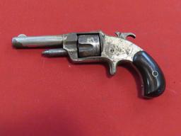 Antique 6 shot 32 caliber revolver by Smith Pattcut April 15 1873 with Leat