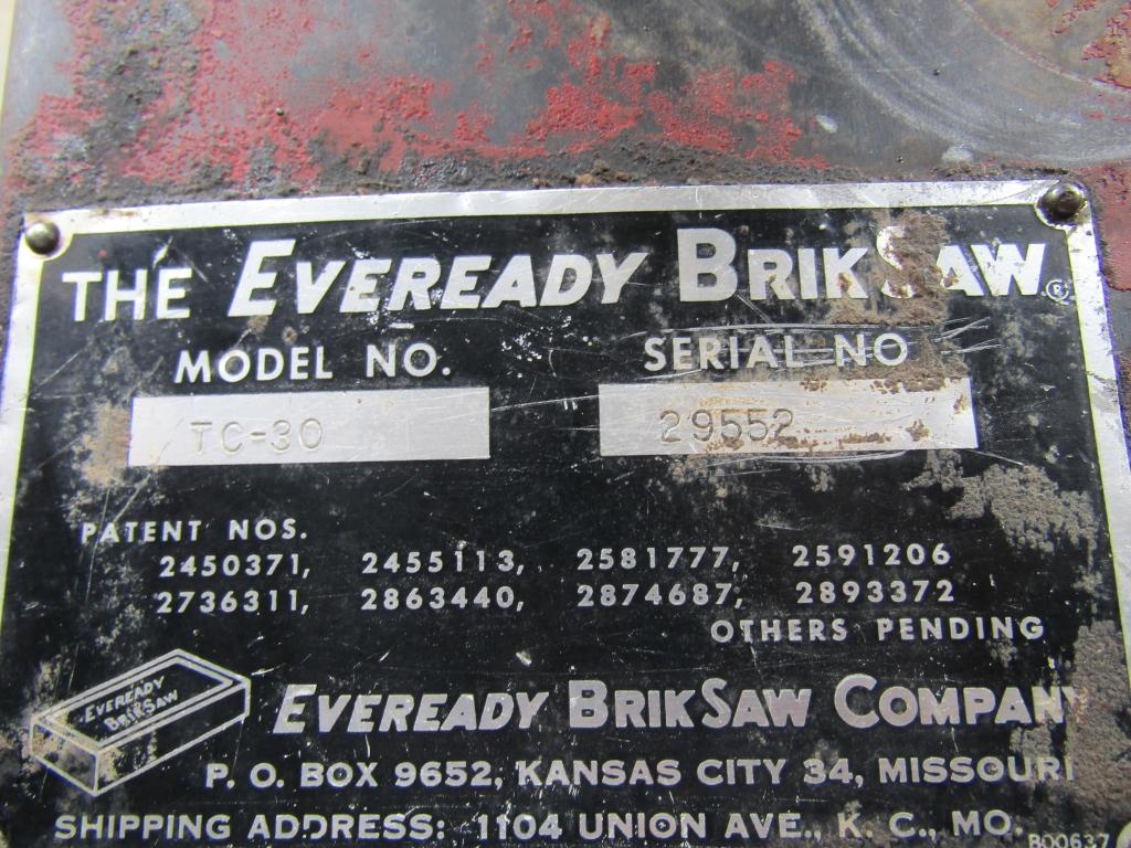 Everyday Brik Saw Oiler, Model #7C-30 , Serial #29552, Predator Engine