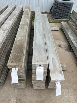 (10) 7" x 8' Smooth Wall Ties Aluminum Concrete Forms, 6-12 Hole Pattern. Located in Mt. Pleasant,