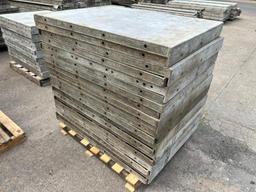 (20) 36" x 4' Smooth Brick Ledge Wall Ties Aluminum Concrete Forms, 6-12 Hole Pattern. Located in