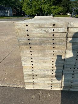 (20) 2' x 9' laydowns Wall-Ties aluminum concrete forms, smooth, 6-12 hole pattern, located in Mt.