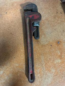 (1) 18" Fuller pipe wrench, (1) 14" Fuller pipe wrench, located in Mt. Pleasant, IA.