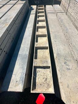 (9) 9" x 9' Tuf-n-lite aluminum concrete forms, smooth, 6-12 hole pattern