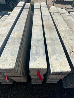(14) 8" x 9' Tuf-n-lite aluminum concrete forms, smooth, 6-12 hole pattern