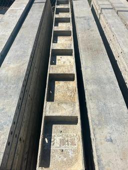 (14) 8" x 9' Tuf-n-lite aluminum concrete forms, smooth, 6-12 hole pattern
