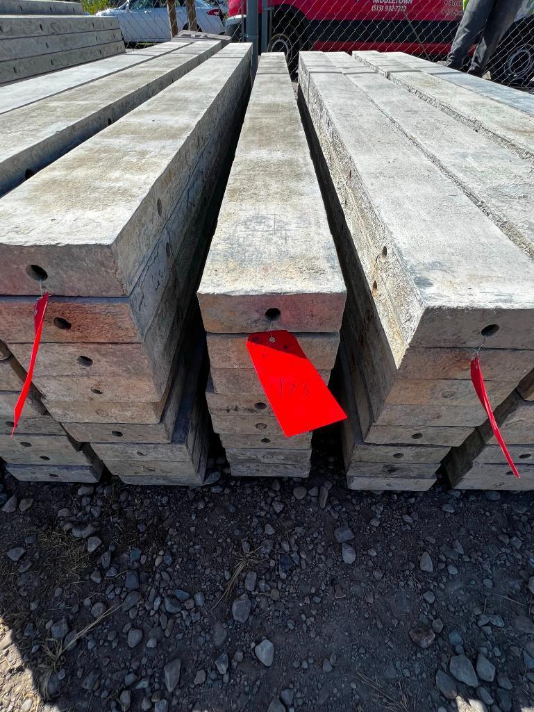(8) 6" x 9' Tuf-n-lite aluminum concrete forms, smooth, 6-12 hole pattern