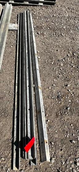 (6) 9' angle, Tuf-n-lite aluminum concrete forms, smooth, 6-12 hole pattern