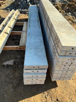 (6) 10" x 9' Western Aluminum Concrete Forms, Smooth, 6-12 Hole Pattern, with attached hardware.