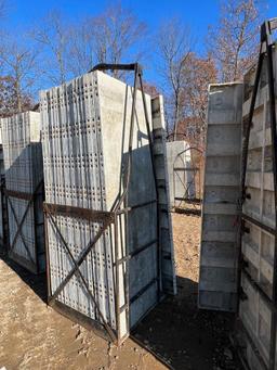 (17) 36" x 8' Western Aluminum Concrete Forms, Smooth, 6-12 Hole Pattern, with attached hardware,