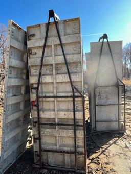 (17) 36" x 8' Western Aluminum Concrete Forms, Smooth, 6-12 Hole Pattern, with attached hardware,