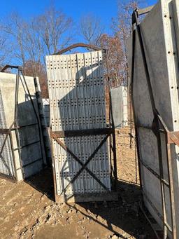 (17) 36" x 8' Western Aluminum Concrete Forms, Smooth, 6-12 Hole Pattern, with attached hardware,