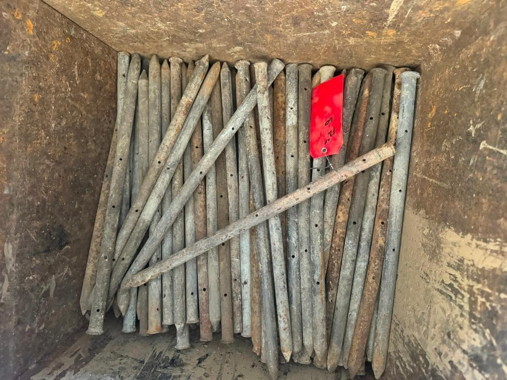 Steel Bin for Forming Stakes Including Contents with Forklift Pockets