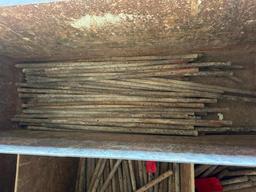 Steel Bin for Forming Stakes Including Contents with Forklift Pockets