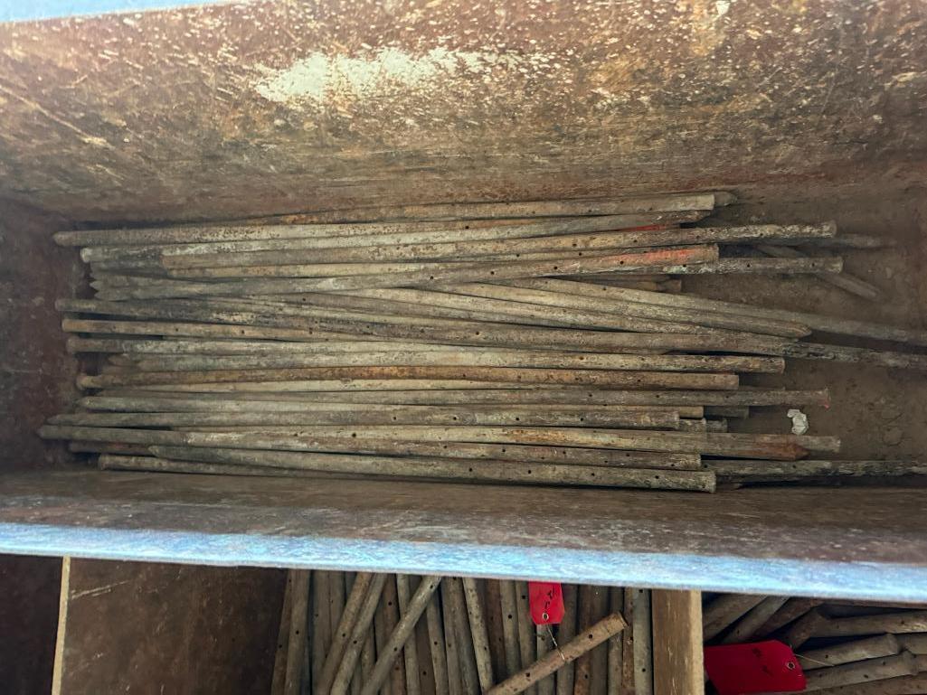 Steel Bin for Forming Stakes Including Contents with Forklift Pockets