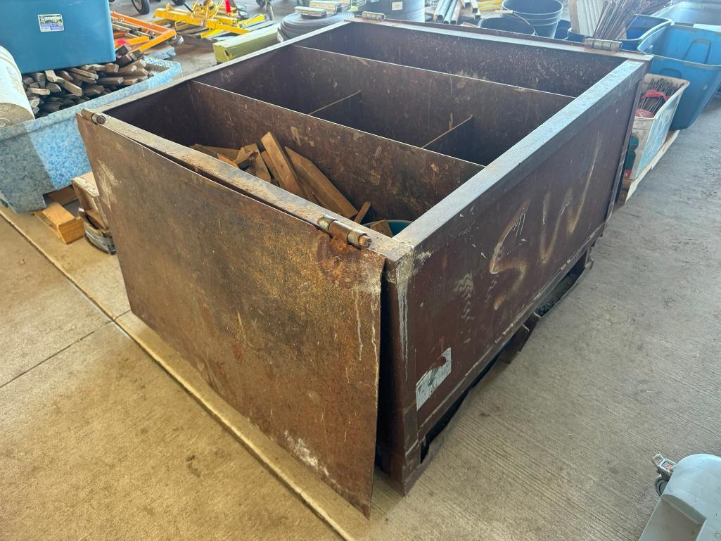Steel Bin for Forming Stakes Including Contents with Forklift Pockets