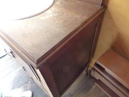 ANTIQUE CABINET W/MIRROR & SINK