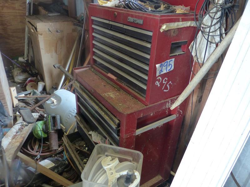 CRAFTSMAN 2 SECTION TOOL BOX W/TOOLS (RED)