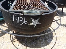 FIRE PIT W/GRILL ON STAND