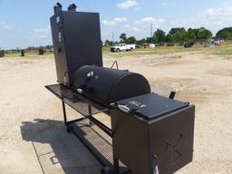 CUSTOM BBQ PIT W/FIRE BOX & SMOKER