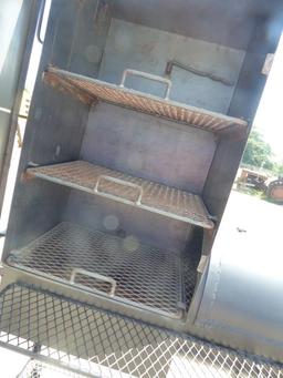 CUSTOM BBQ PIT W/FIRE BOX & SMOKER