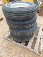 4-235 85R16 ALL STEEL RADIAL TIRES W/8 HOLE RIMS