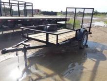 2016 HM UTILITY TRAILER WITH DROP RAMP  10'X5'